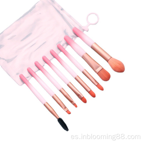 Maquillaje del sistema de cepillo sintético de encargo 8Pcs con el bolso